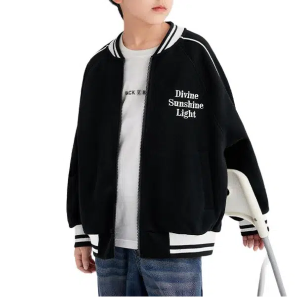 左西棒球服 学院风休闲针织拉链 儿童款