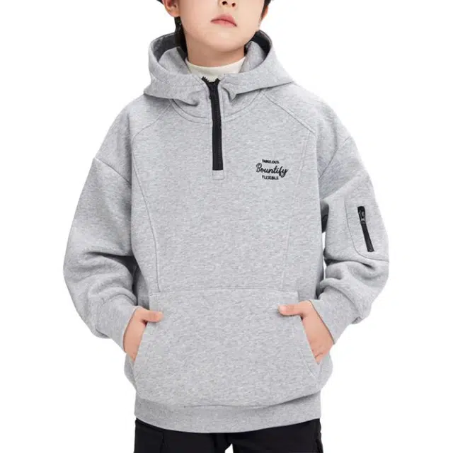 左西卫衣 保暖防风防静电加绒刺绣字母休闲风 儿童款