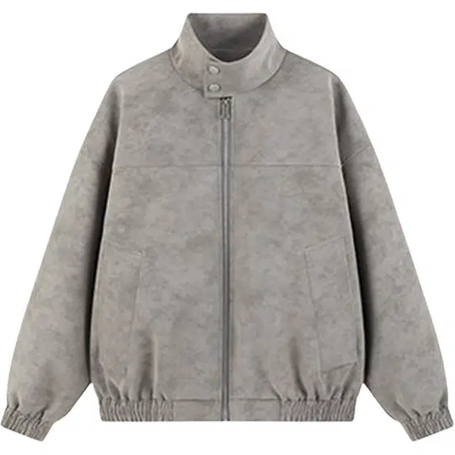 加荣 美式潮牌设计感秋季高街痞上衣时尚百搭扎染机车服夹克 男女同款