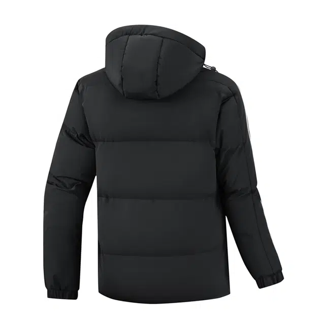 棉基因 冬季可拆卸帽连帽条纹撞色优质棉棒球服保暖高个小个子日系男简约潮流夹棉袄子美式高街青少年职场通勤学院风棉衣外套 男女同款