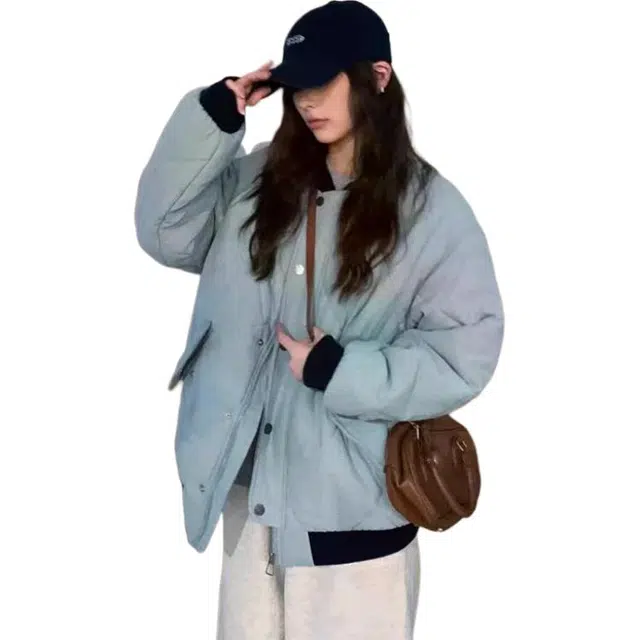 邦固依品 棉衣女短款冬季款菱格宽松学生棉袄超好看夹棉厚外套棉服 女款