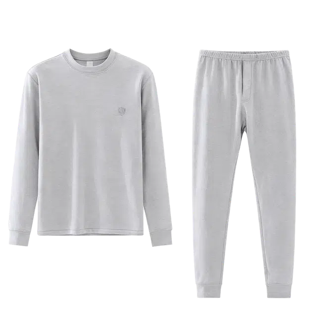 俏佳人 小中领精梳棉加厚磨毛学生校服神器打底秋衣秋裤简约内搭柔软亲肤舒适保暖套装 男女同款