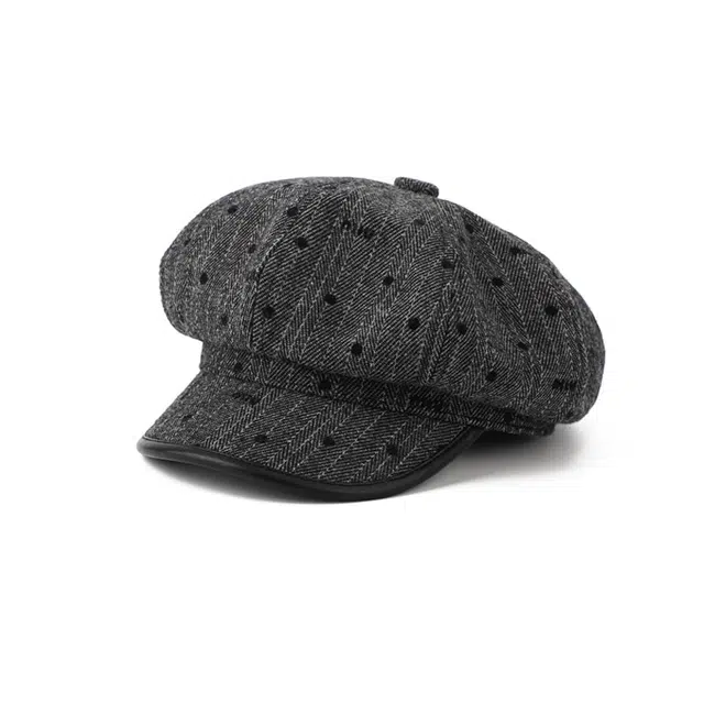 朵澜 日系复古文艺风春秋冬女夏季凹造型显脸小八角帽云朵画家帽子 腈纶 贝雷帽 女款