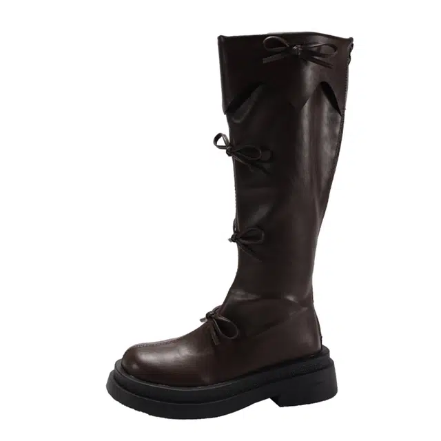 小鹿米利 复古英伦风厚底靴子长筒美拉德显瘦骑士长靴 高筒靴 女