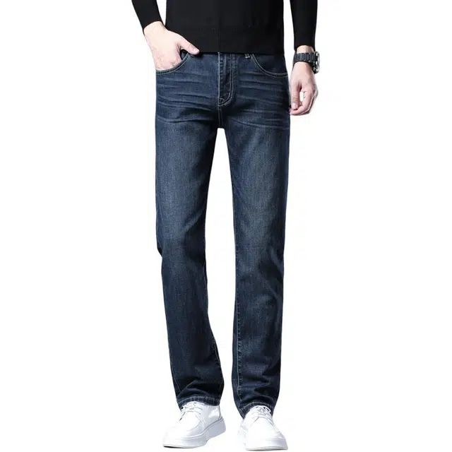 潮人榜 美式潮牌秋冬季百搭潮流日常通勤痞帅高品质修身小脚显高显瘦直筒系列高端商务休闲弹力牛仔裤 男款