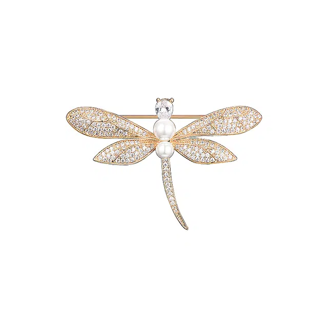 兰盈 蜻蜓水晶 轻奢小众 环保合金 胸针 男女同款情侣款