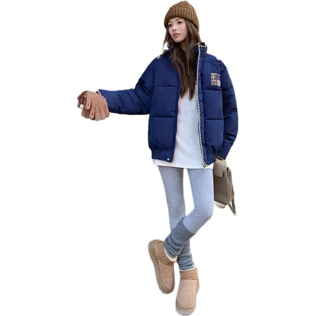 思蓓儿 国潮风冬季女装刺绣面包特色元素拉满设计感超吸睛高蓬松棉填充加厚保暖强御寒柔和版型棉服 女款