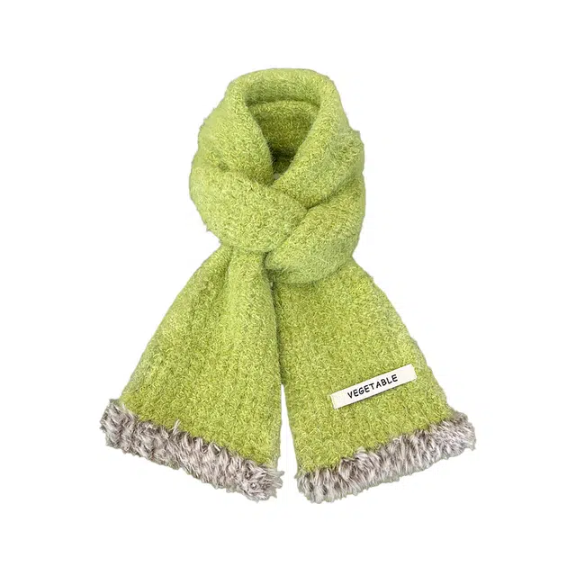 恩僾德 软糯毛边针织甜美高颜值小众百搭保暖百搭 聚酯纤维 绒线围巾 男女同款情侣款