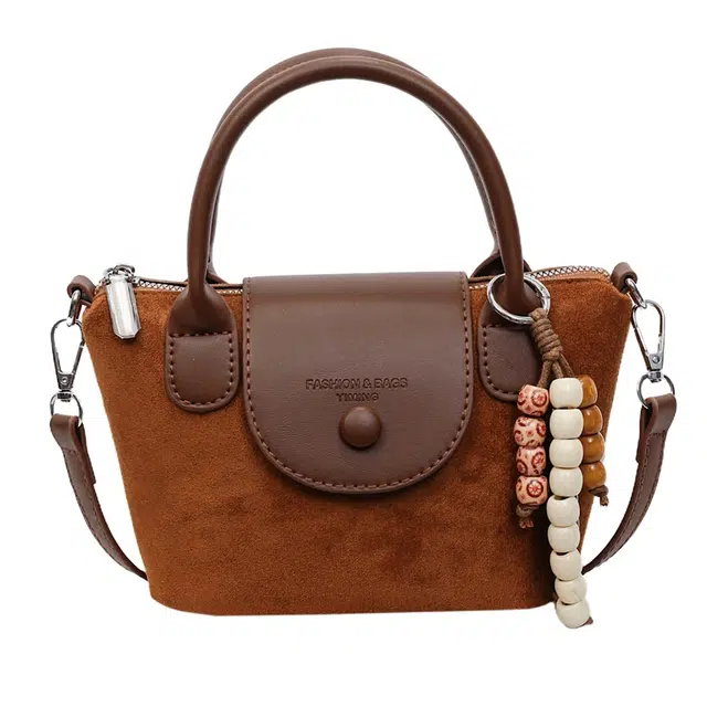 凡思曼 高级感小众设计感百搭洋气上班复古饺子包 麂皮绒 手提包 女款 多色