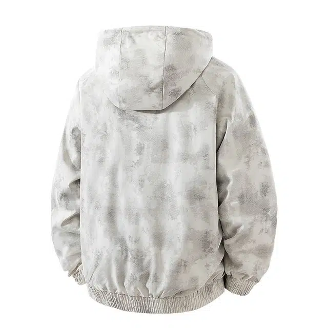 潮人榜 美式高街秋季防风防水肌理感休闲百搭潮牌简约大码落肩长袖宽松连帽夹克 男女同款