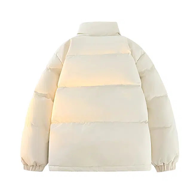 普鲁士多特蒙德 【冬季保暖外套】撞色美式显瘦通勤纯色复古秋冬款无性别主义个性设计百搭情侣穿搭加绒立领防风棉服 男女同款