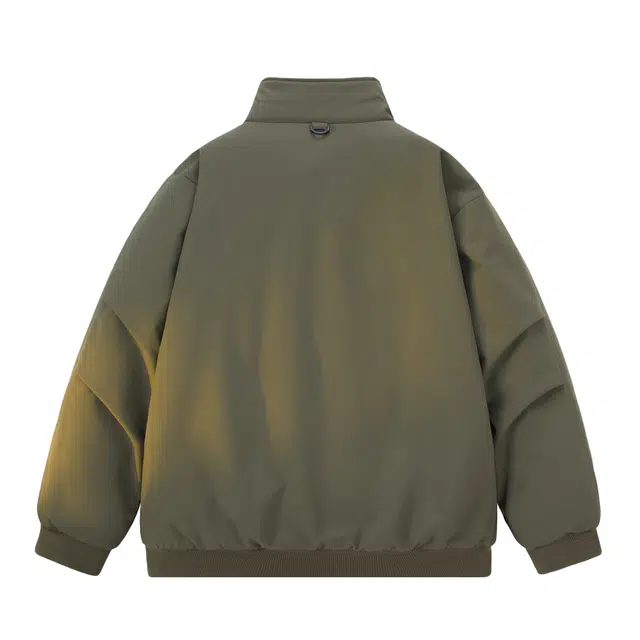 巴塞罗那足球俱乐部 美式复古纯色立领夹棉防风防水面包服棉袄休闲宽松加厚抗寒落肩飞行百搭工装夹克外套棉服 男女同款