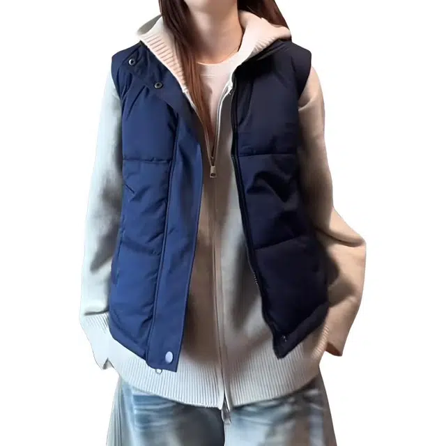蛊惑 美式保暖轻薄立领羽绒棉服男款冬季高级感叠穿无袖外穿背心外套坎肩马甲 男女同款