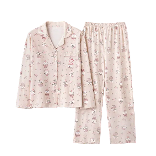 都市丽人 可爱卡通舒适家居可外穿透气甜美休闲睡衣套装 女款