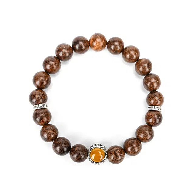 天纵 国风复古招财转运文玩佛珠 八方来财 福运满满 新中式简约盘玩平安好运念珠 日常通勤百搭 金丝檀木 木作手串 男女同款情侣款