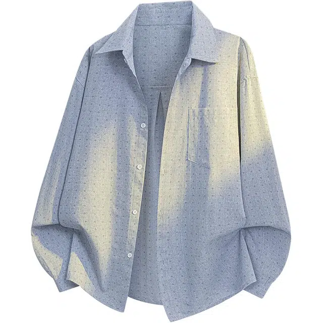 爱爸爸 潮流百搭时尚简约经典有范个性风格舒适长袖宽松衬衫 男女同款