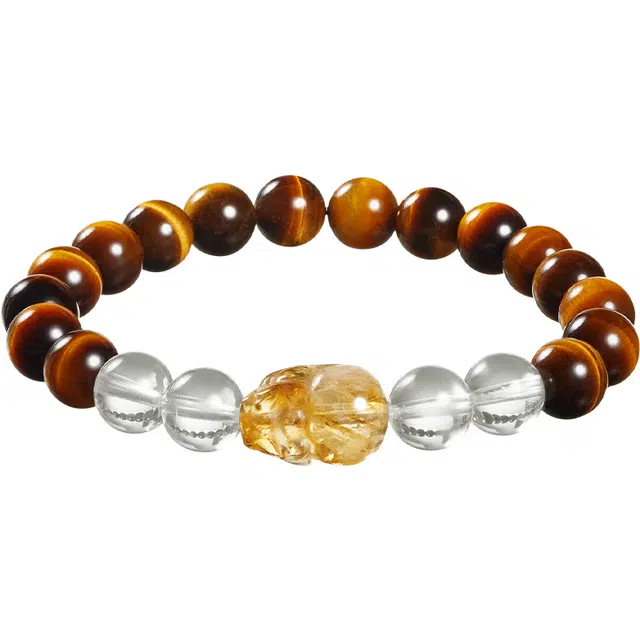 【吞金金宝】 老庙 招财貔貅木变石 森系甜美 轻奢时尚高级感显气质 日常通勤百搭 礼盒#好运天然 茶晶 手串 女款