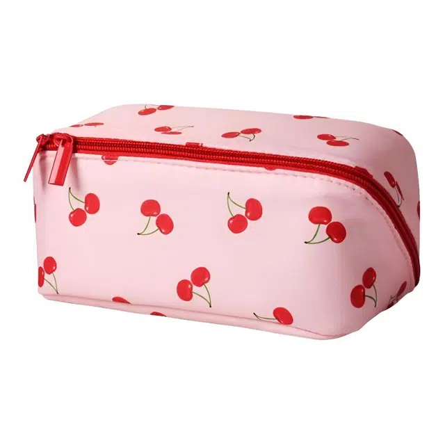 顽顽印花樱桃化妆包大容量化妆品收纳包洗漱包袋防尘包