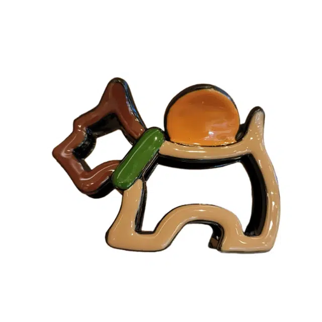 左欧 撞色小狗设计感 亚克力 发夹 女款