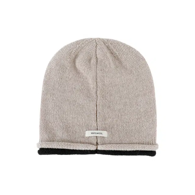 北极绒 秋冬保暖撞色高级感时尚显脸小防风护耳冷帽 羊毛 绒线帽 男女同款情侣款