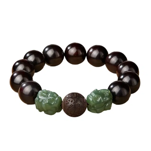 宣华意 国潮风高端 招财貔貅 文玩佛珠盘玩 本命年十二生肖  诸事顺遂 八方来财#好运 紫檀属 木作手串 男款