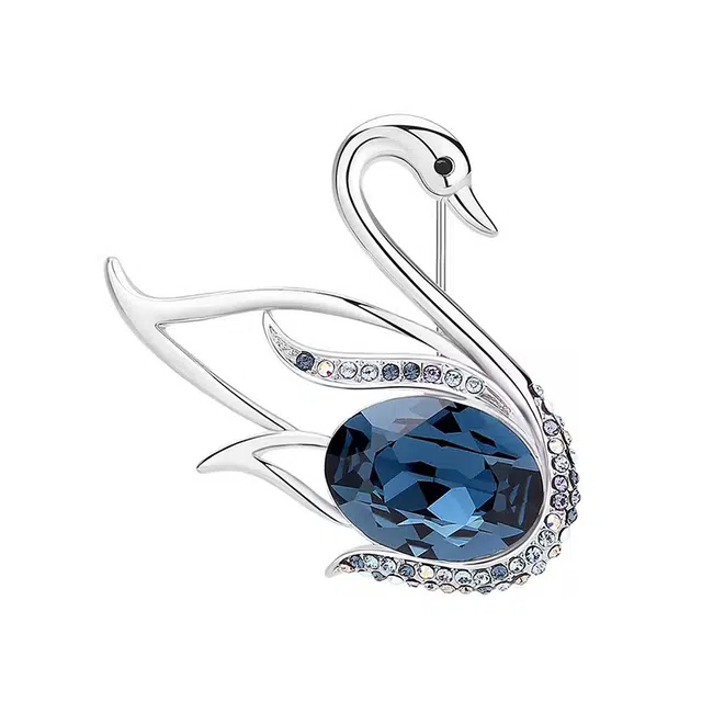 聆听花开 复古优雅甜美质个性小众轻奢高级感大气仿水晶高档奢华镶钻胸花西装外套配饰 合金 胸针 女款