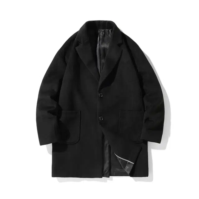 宝米卡 中长款毛呢大衣男秋冬季大码呢子休闲韩版高级感外套风衣 男女同款