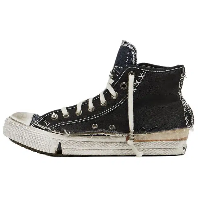 Maison Margiela Loved to Death High Top Canvas Sneakers Black