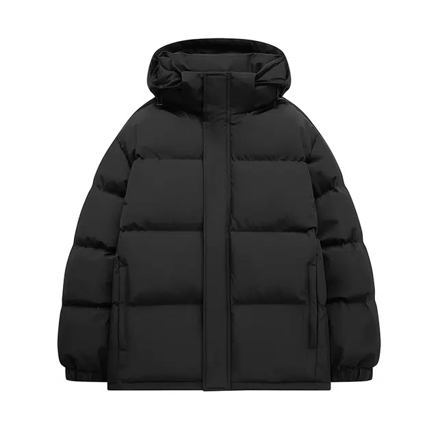 棉基因 可脱卸帽纯色保暖简约高街工装通勤学院风长袖棉服 男女同款