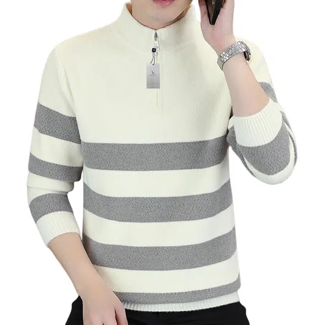 袋鼠 秋冬商务风复古成熟稳重半拉链立领老钱风高级感潮流青少年内搭上衣针织衫 男女同款