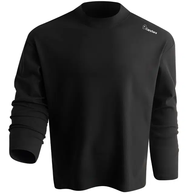 卡皮巴拉小黄豚 德绒半高领抗皱运动休闲打底衫加绒加厚御寒保暖柔软亲肤叠穿内搭贴身秋衣锁热无性别主义长袖卫衣 男女同款