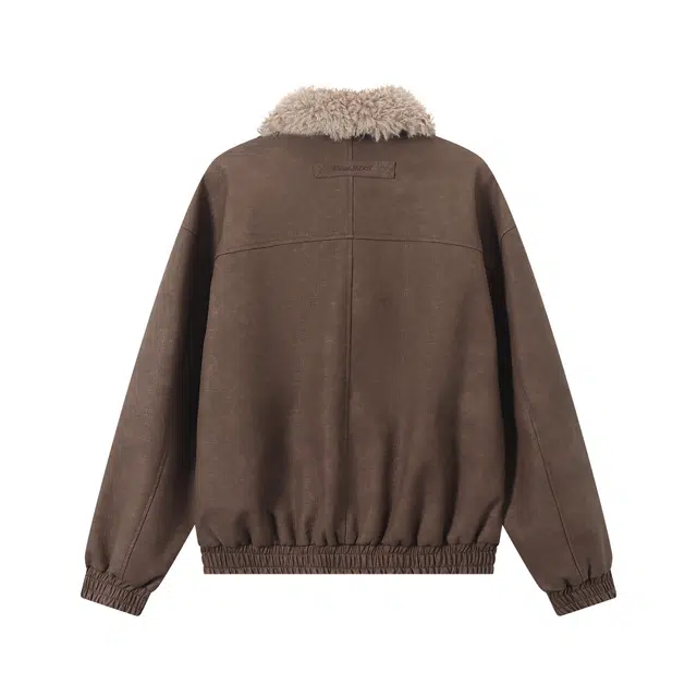 江南先生 流浪者之歌 纯色长袖宽松百搭外套皮衣 男女同款