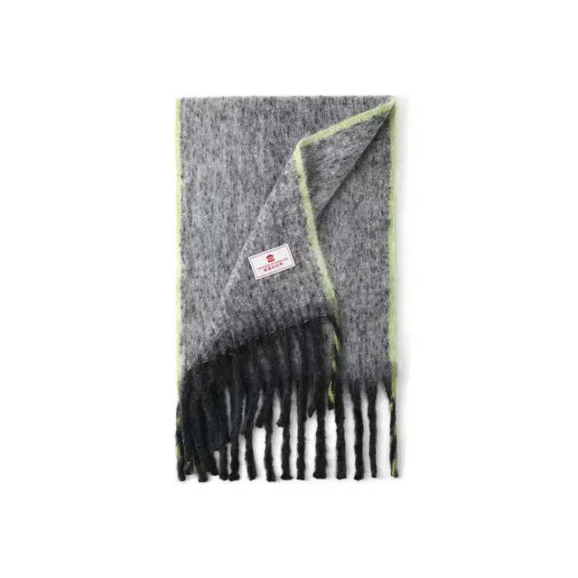 宫里的世界 秋冬拼色高级感柔软亲肤 聚酯纤维 绒线围巾 男女同款情侣款