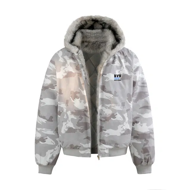 普鲁士多特蒙德 美式座山雕毛领加厚保暖棉服 男女同款