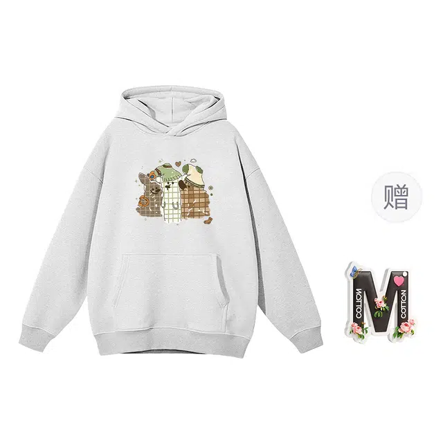 棉购 美式复古连帽宽松通勤百搭舒适长袖卫衣 女款