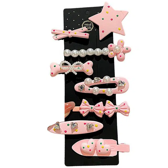 【多彩发卡8件套】 千桐 女侧边刘海夹甜酷多巴胺一字夹子 小发头饰发饰 洗脸 出门 聚会必备 亚克力 发夹 男女同款情侣款