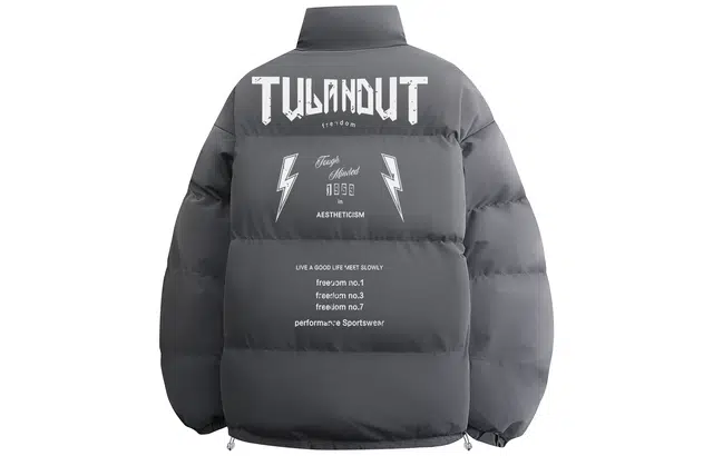 图兰朵 美式高街潮牌字母印花棉袄外套百搭休闲宽松保暖棉衣 男女同款