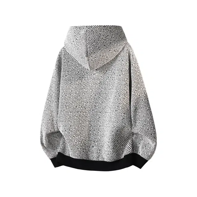 火火兔 纯色简约经典条纹小香风满天星美式复古落肩秋冬季开衫夹克外套学院风潮流痞帅时尚宽松休闲舒适透气拉链连帽长袖卫衣 男女同款