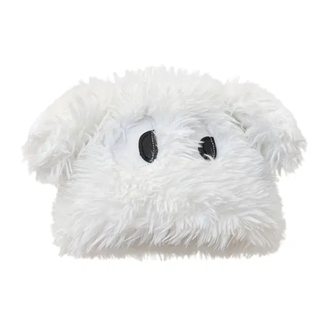 浪莎 日系甜美可爱卡通大眼小狗耳朵针织帽冬季时尚加厚保暖显白显脸小包头帽 聚酯纤维 绒线帽 女款