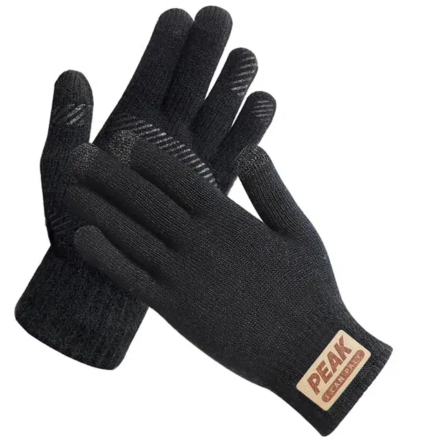 【可触屏】 匹克 秋冬季运动出行骑行保暖舒适亲肤防滑耐磨毛线针织手指套 腈纶 绒线手套 男女同款情侣款