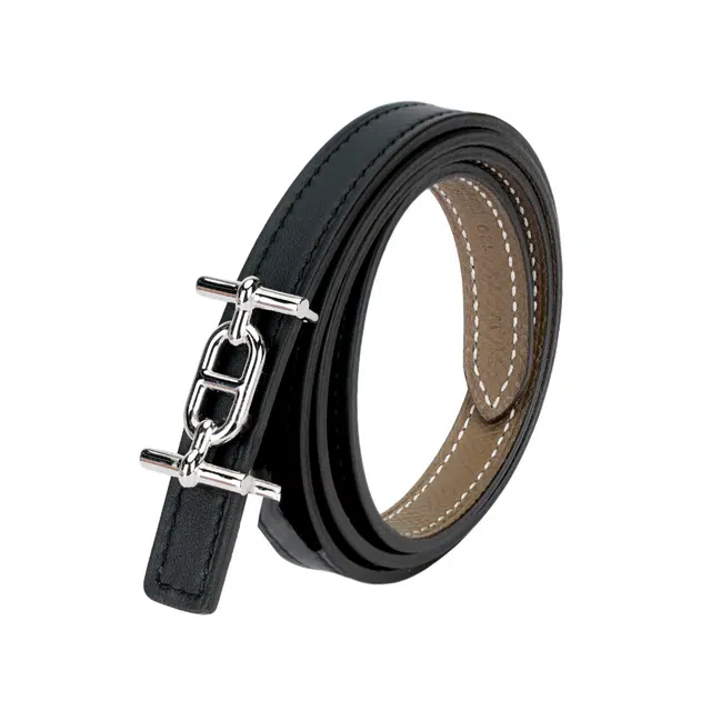 HERMES Ancre argent Noirtoupe 1.3cm