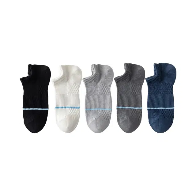 皇室品轩 袜子夏季薄款按摩底浅口袜网眼透气吸汗束腰防滑不掉跟短筒袜短袜 男款
