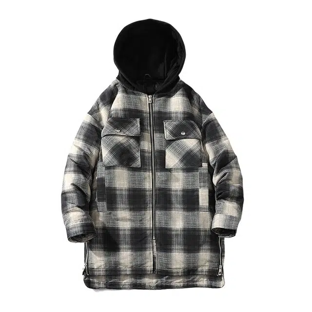 FORHUG Basic Urban Tech Red Plaid Down Jacket