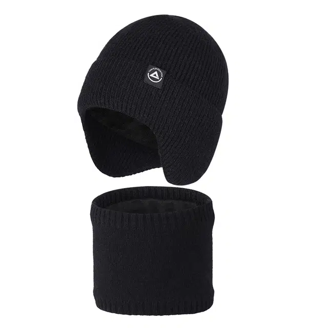 匹克 冬季御寒保暖两件套 加厚柔软舒适时尚护耳 晴纶 绒线帽 男女同款情侣款