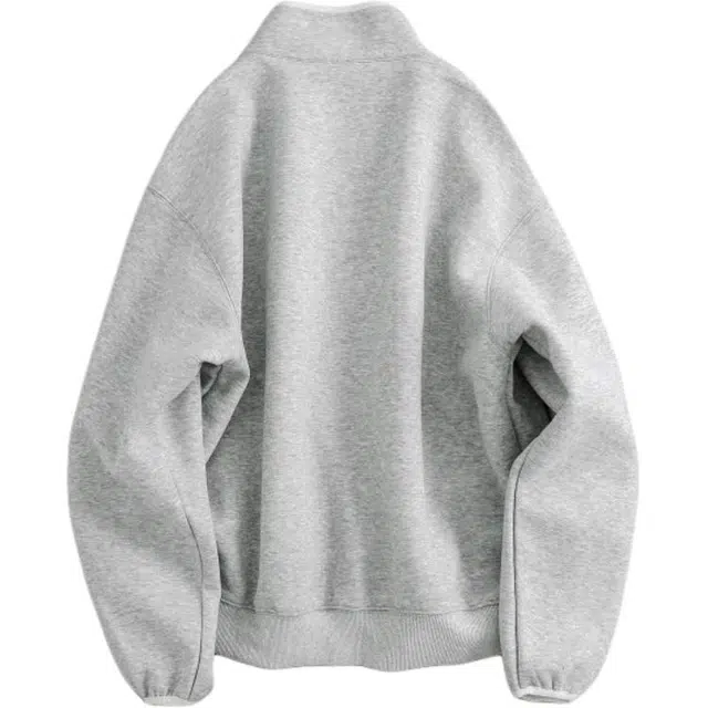 宫奴 日系休闲潮牌简约百搭宽松短款拉链开衫立领卫衣 男女同款