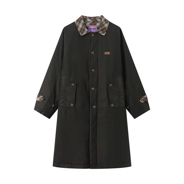 江南先生 流浪者之歌 索罗娜抑菌复古格纹拼接插肩袖设计感宽松休闲街头时尚外套风衣 男女同款