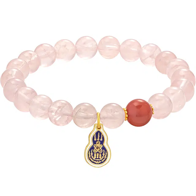 【福禄双全】 老庙 银耀生辉 粉晶招缘 多宝纳吉 能量汇聚 柔光润泽 日常通勤百搭 国潮 新中式天然 粉水晶 手串 女款