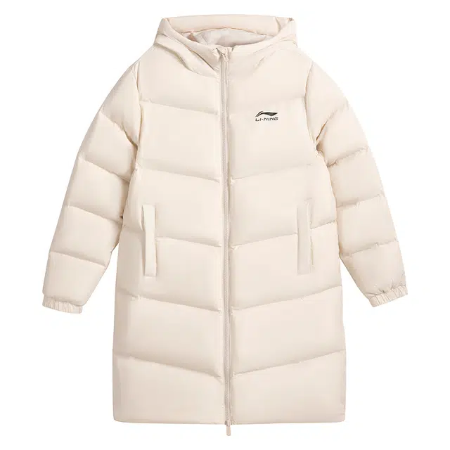 李宁儿童羽绒服 中长款保暖秋冬潮流纯色简约时尚舒适