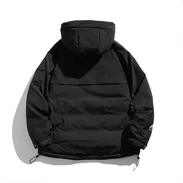 希越 男加厚大码潮牌户外衣美式保暖连帽羽绒服 男款