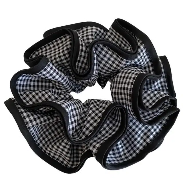 无限兔 韩系格子双层大肠丸子头上班通勤简便高级感百搭时尚超大头花头绳发饰 布艺 发圈 女款